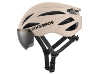 Casco de bicicleta Rockbros con visera, gafas protectoras UV desmontables, unisex - Marr�n