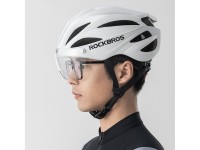 Casco de bicicleta Rockbros con visera, gafas protectoras UV desmontables, unisex - Marr�n
