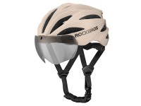 Casco de bicicleta Rockbros con visera, gafas protectoras UV desmontables, unisex - Marr�n
