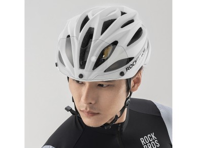 Casco de bicicleta Rockbros con visera, gafas protectoras UV desmontables, unisex, acabado mate - Bl