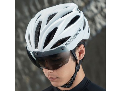 Casco de bicicleta Rockbros con visera, gafas protectoras UV desmontables, unisex, acabado mate - Bl Casco de bicicleta Rockbros con visera, gafas protectoras UV desmontables, unisex, acabado mate - Bl
