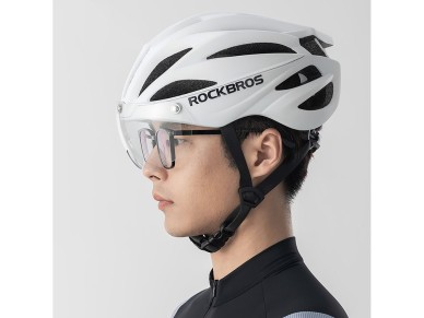 Casco de bicicleta Rockbros con visera, gafas protectoras UV desmontables, unisex, acabado mate - Bl Casco de bicicleta Rockbros con visera, gafas protectoras UV desmontables, unisex, acabado mate - Bl