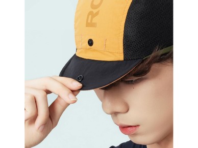 Bon� de ciclismo Rockbros com viseira, capa para capacete - Amarelo