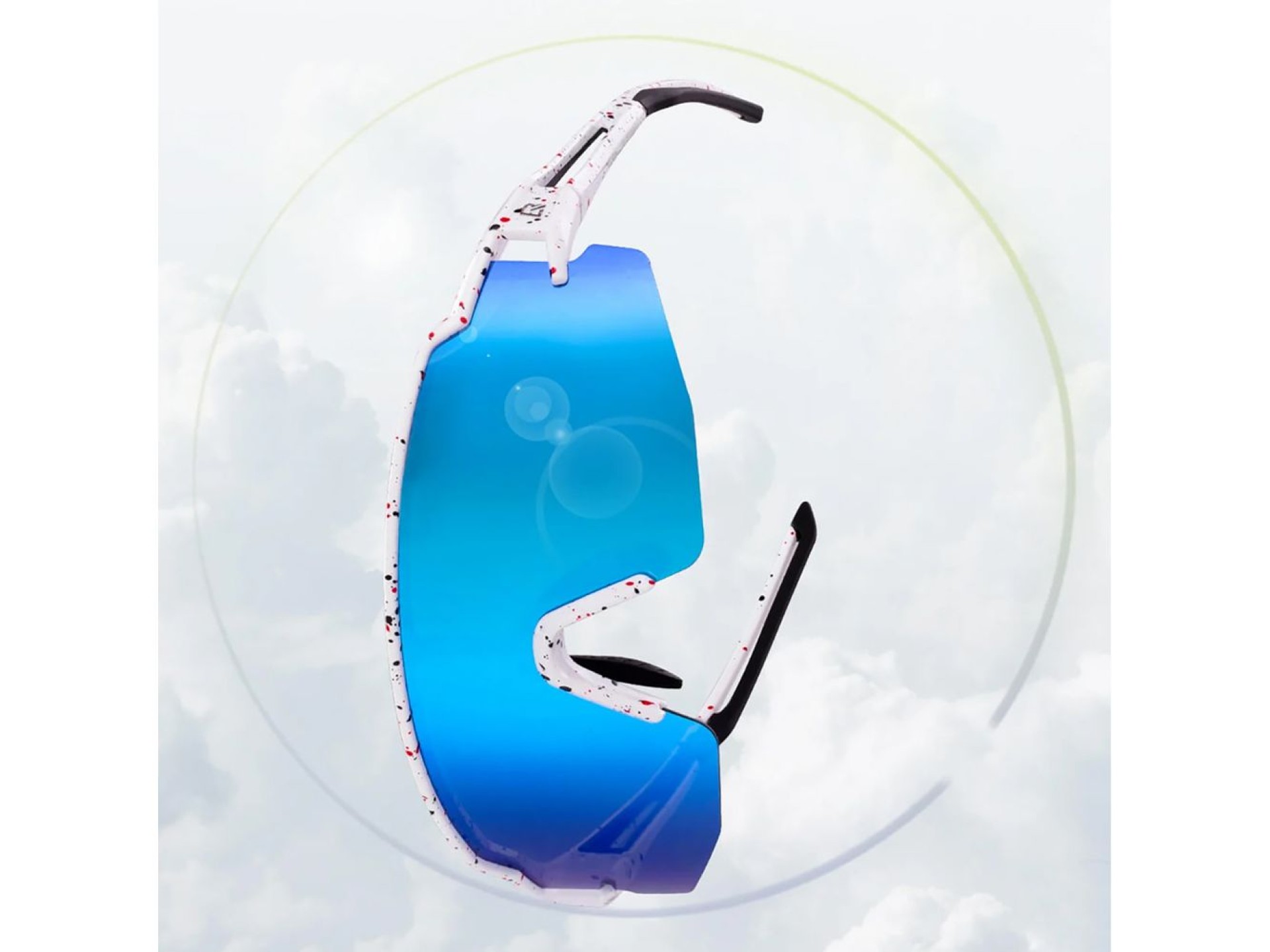 Óculos de ciclismo polarizados Rockbros com proteção UV e lentes corretivas azuis - Branco