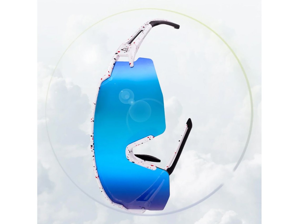Óculos de ciclismo polarizados Rockbros com proteção UV e lentes corretivas azuis - Branco