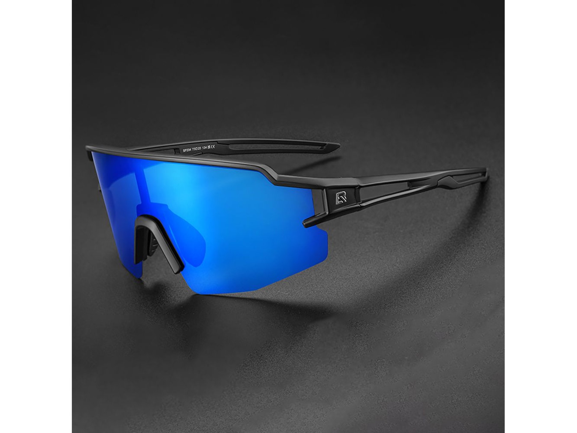 Óculos de ciclismo polarizados Rockbros com proteção UV e lentes corretivas azuis - Preto