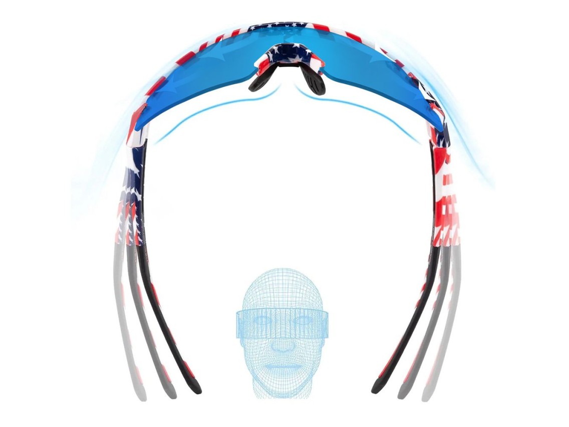 Rockbros Polarized Cycling Glasses with UV Protection and Corrective Insert Blue Lenses - USA Patter