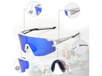 Óculos de ciclismo polarizados Rockbros com proteção UV e lentes corretivas azuis - Branco Óculos de ciclismo polarizados Rockbros com proteção UV e lentes corretivas azuis - Branco