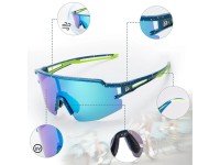 Óculos de ciclismo polarizados Rockbros com proteção UV e lentes corretivas azuis - Azul Óculos de ciclismo polarizados Rockbros com proteção UV e lentes corretivas azuis - Azul