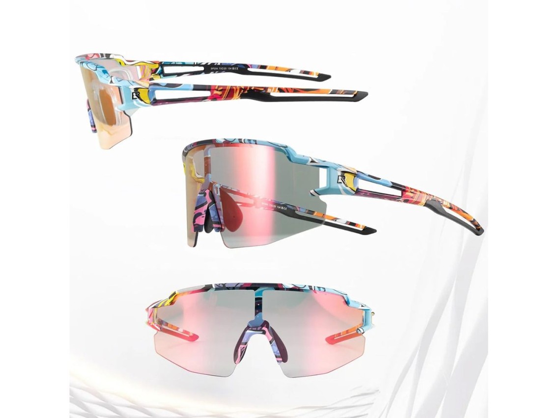 Rockbros Photochromic Cycling Glasses with UV Protection and Corrective Insert - Multicolor