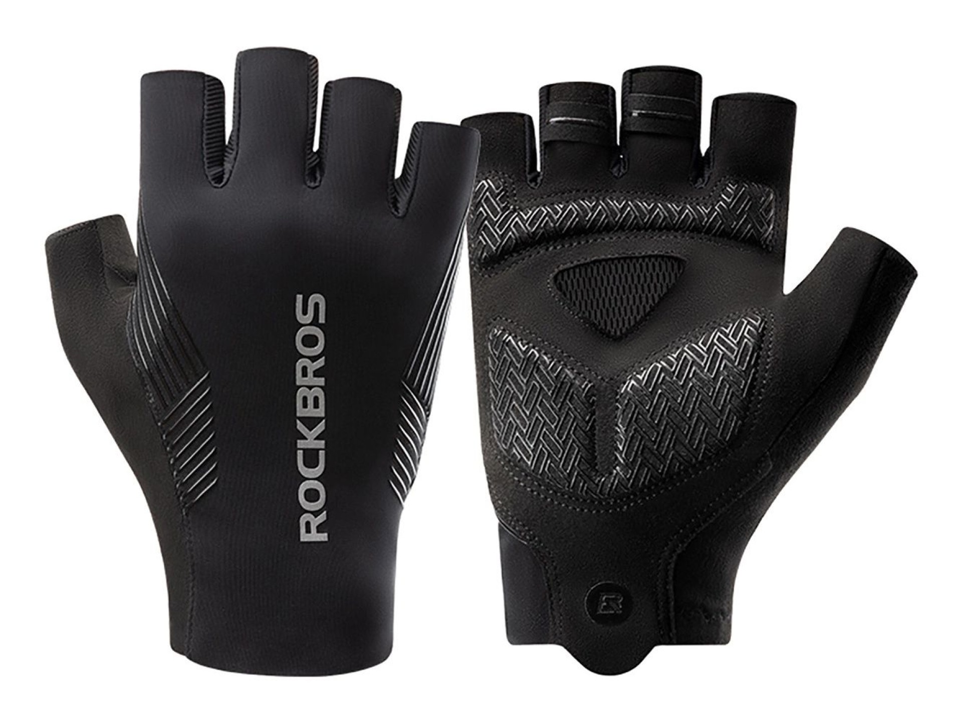 Rockbros cycling gloves spring/summer/autumn, short fingers, size: M - black