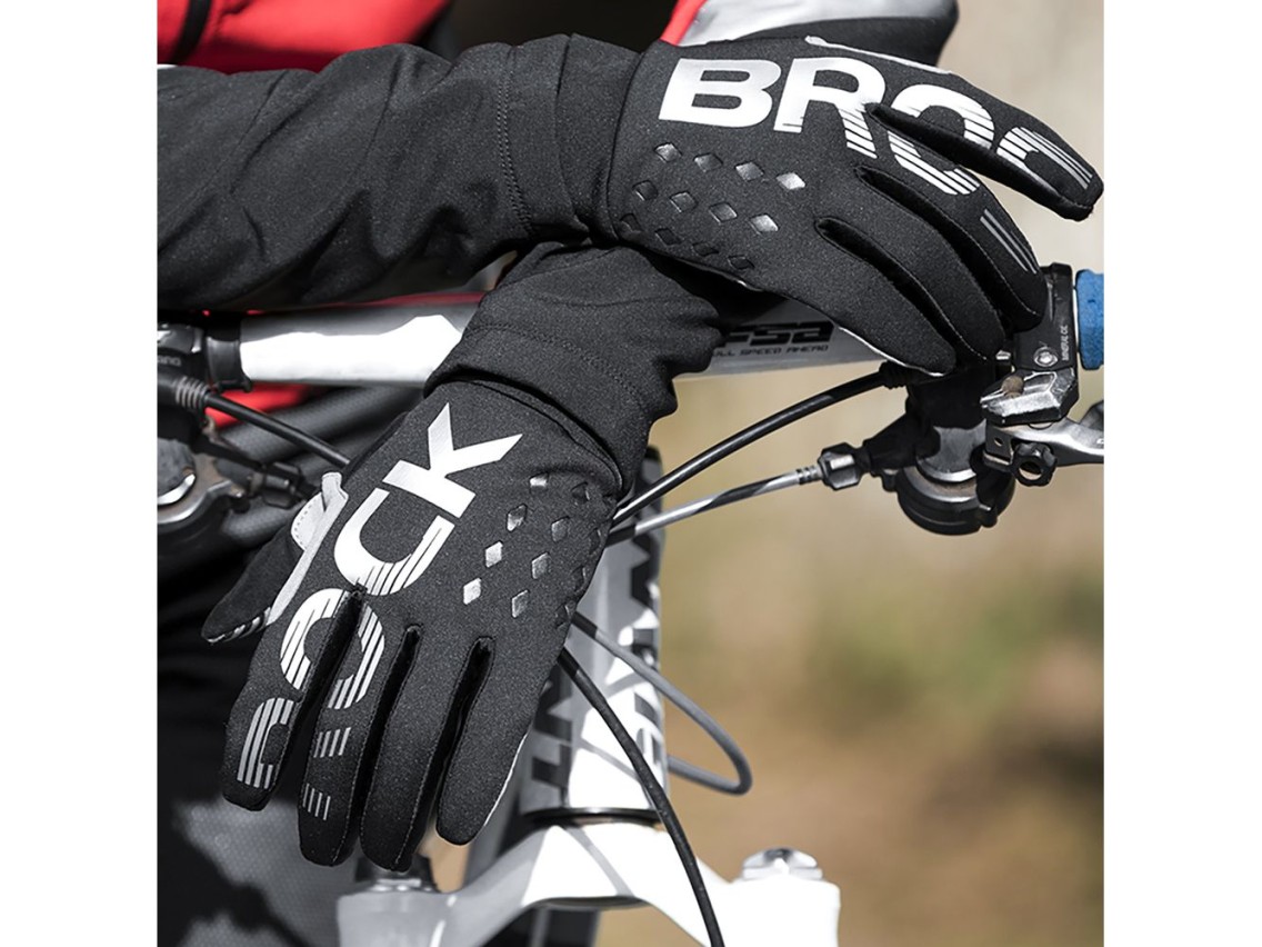 Luvas de ciclismo Rockbros, isoladas, compridas, tamanho M - preto e cinza