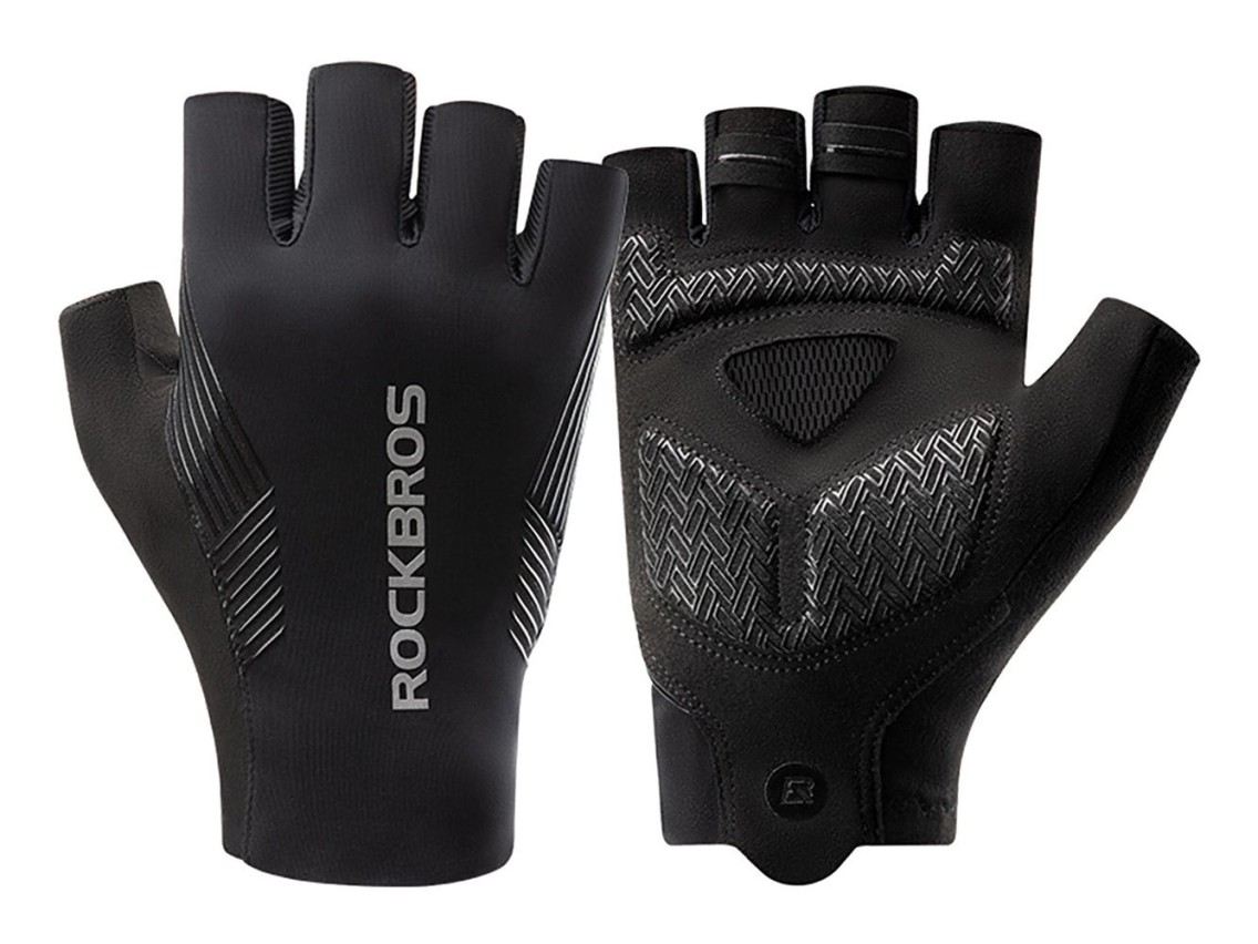 Rockbros cycling gloves spring/summer/autumn, short fingers, size: M - black