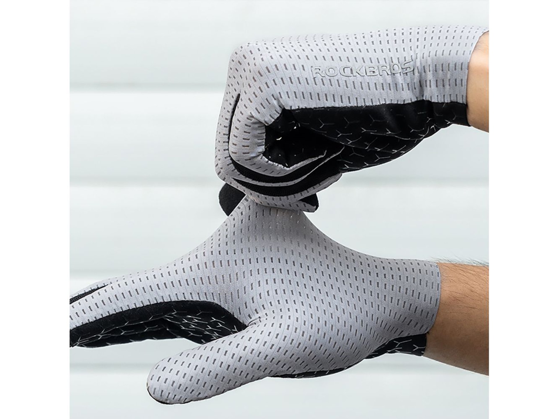 Rockbros Breathable Full Finger Cycling Gloves, Size: S - Green