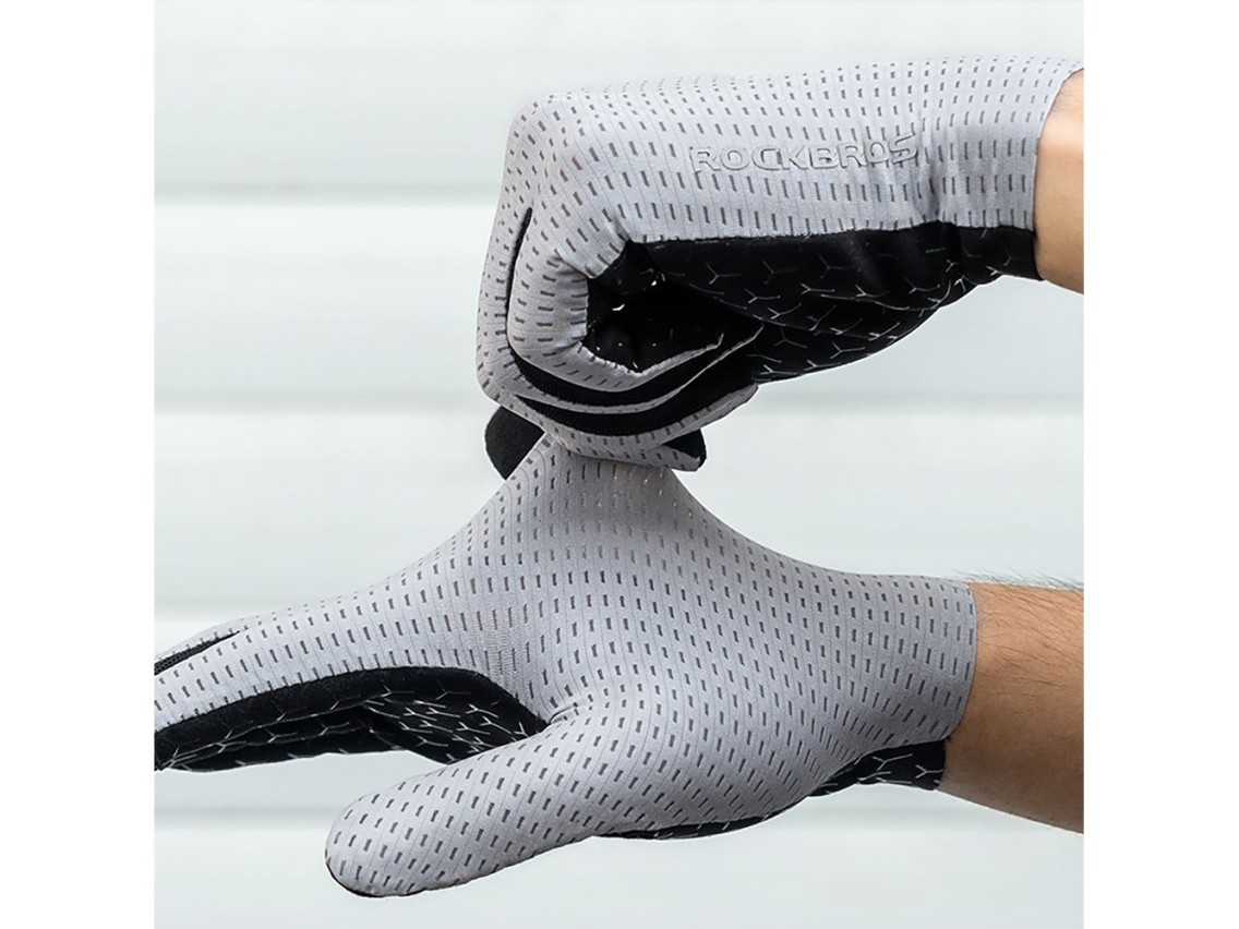 Rockbros Breathable Full Finger Cycling Gloves, Size: L - Green