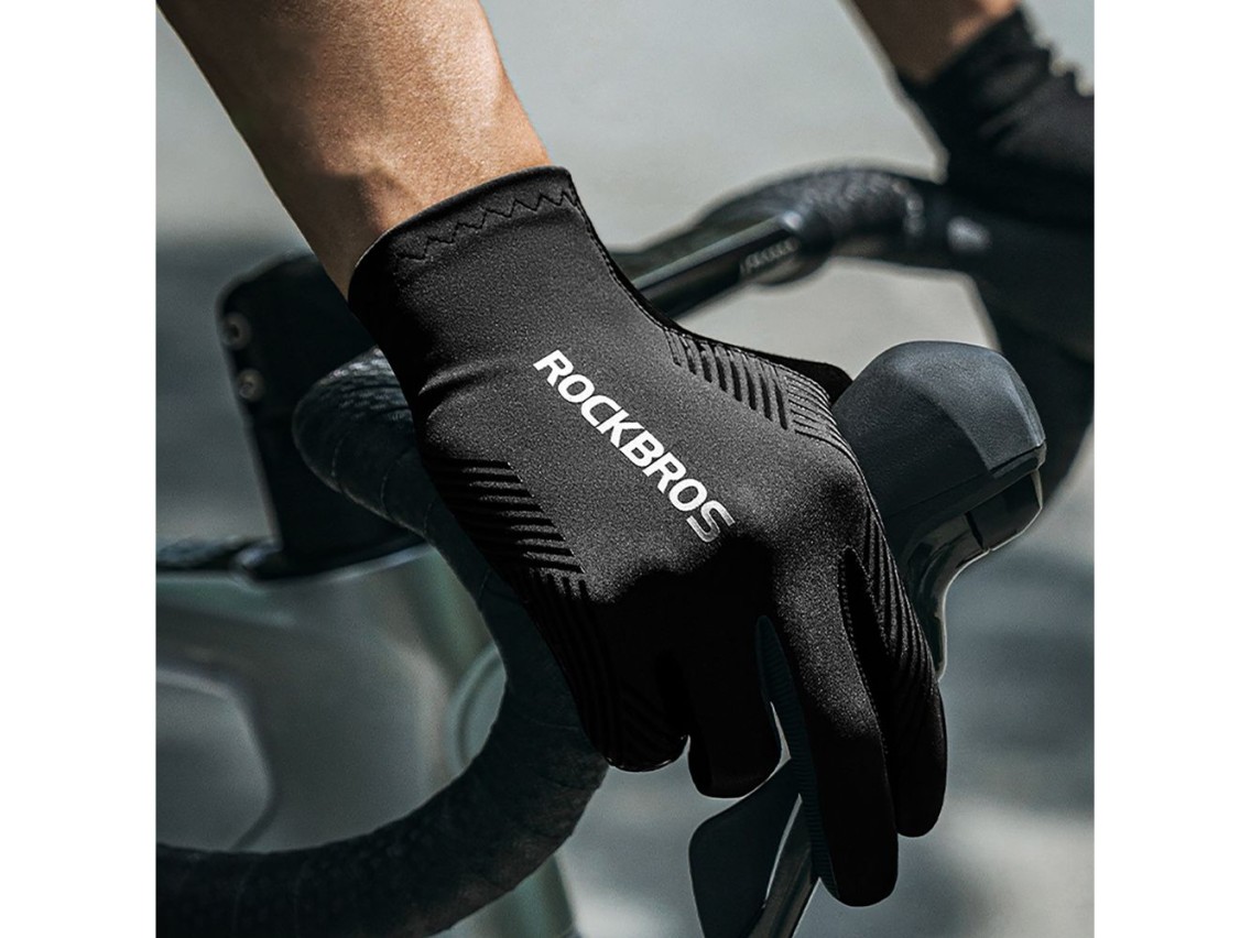 Rockbros cycling gloves spring/summer/autumn, full, size: XXL - black