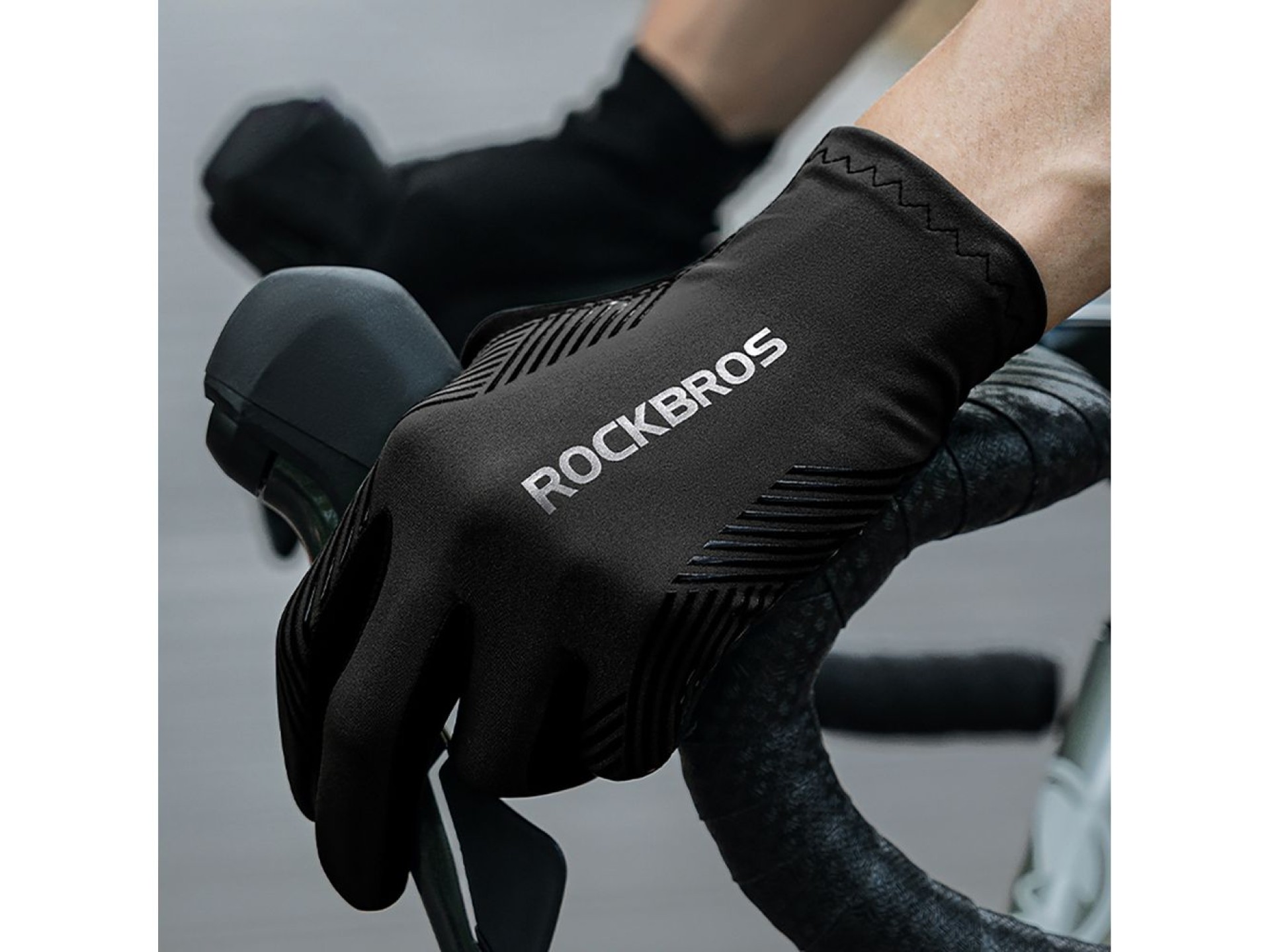 Guantes de ciclismo Rockbros primavera/verano/otoño, largos, talla: XL - negro