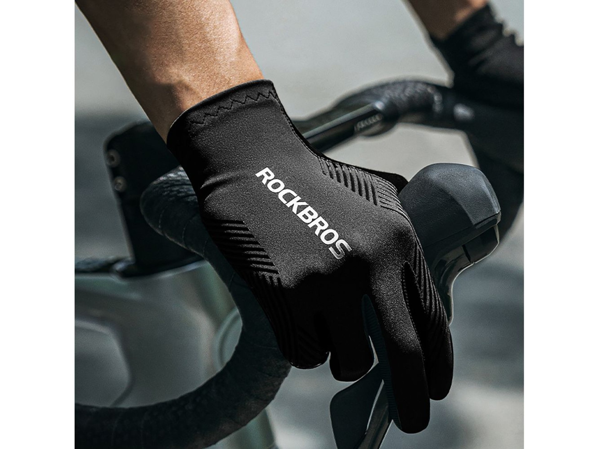Guantes de ciclismo Rockbros primavera/verano/otoño, largos, talla: XL - negro