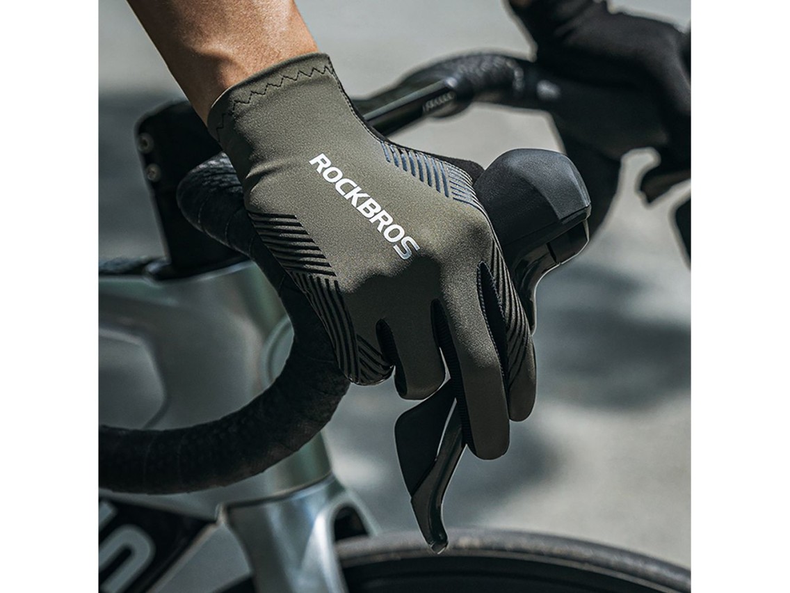 Luvas de ciclismo Rockbros primavera/verão/outono, tamanho M - verde