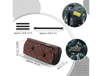 Bolsa de guidão para bicicleta Rockbros 30110054003, 2,2L - Marrom Bolsa de guidão para bicicleta Rockbros 30110054003, 2,2L - Marrom