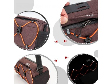 Bolsa de guidão para bicicleta Rockbros 30110054003, 2,2L - Marrom Bolsa de guidão para bicicleta Rockbros 30110054003, 2,2L - Marrom