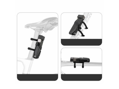 Candado plegable para bicicleta Rockbros 32140003001 con llave y asa, 88 cm - negro Candado plegable para bicicleta Rockbros 32140003001 con llave y asa, 88 cm - negro