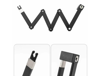 Candado plegable para bicicleta Rockbros 32140003001 con llave y asa, 88 cm - negro Candado plegable para bicicleta Rockbros 32140003001 con llave y asa, 88 cm - negro