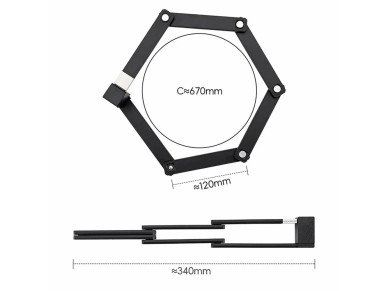 Candado plegable para bicicleta Rockbros 32140003001 con llave y asa, 88 cm - negro Candado plegable para bicicleta Rockbros 32140003001 con llave y asa, 88 cm - negro