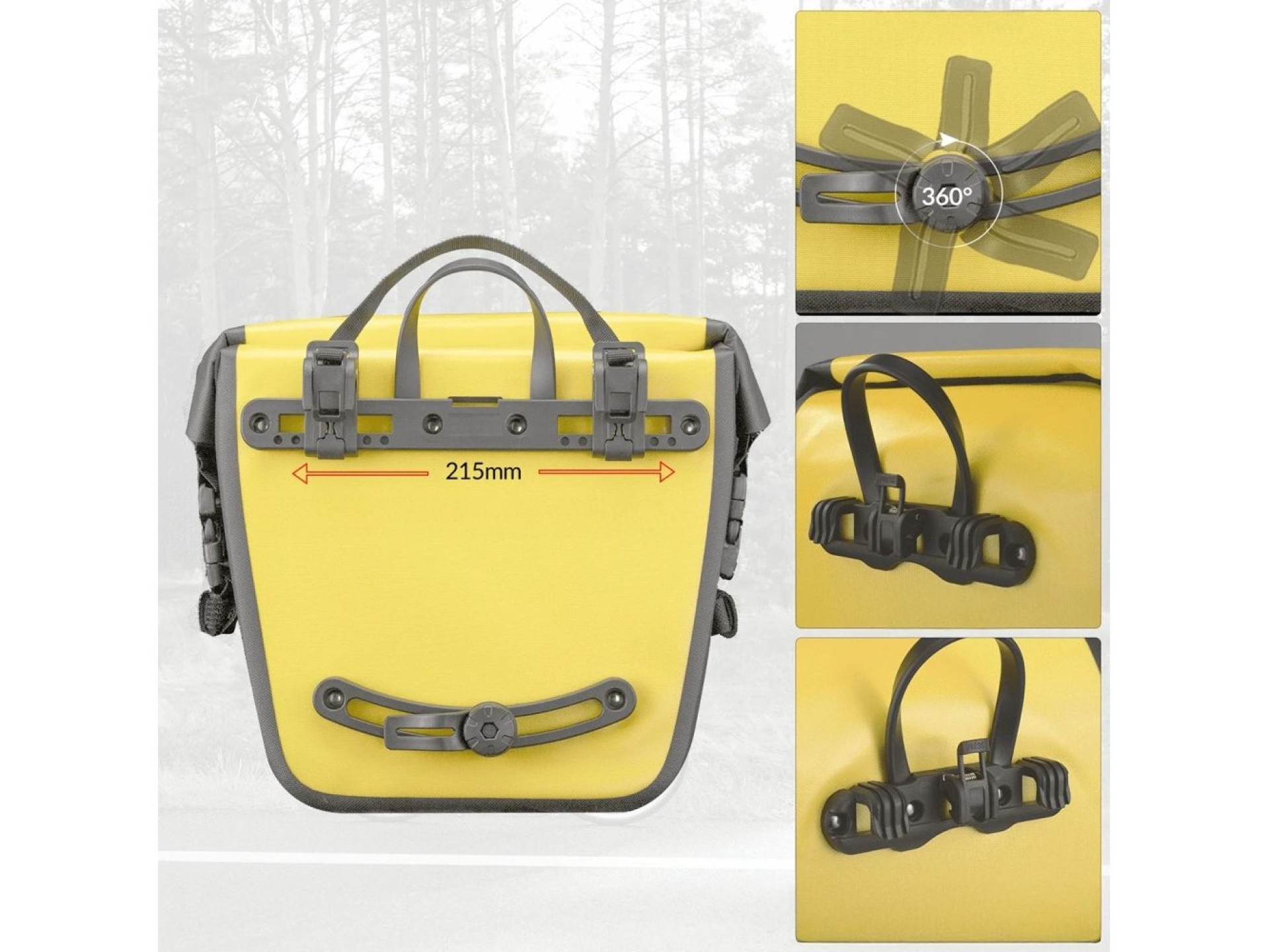 Bolsa impermeável para bicicleta Rockbros AS-003-1Y com alça de ombro, montagem frontal/traseira, 10