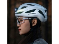 Rockbros ZK-077 Bicycle Helmet with Integrated Multi-Directional Lighting 57-61 cm - White