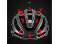Capacete de ciclismo Rockbros HC-58BK-L, tamanhos 58-61 cm - Preto e Cinza Capacete de ciclismo Rockbros HC-58BK-L, tamanhos 58-61 cm - Preto e Cinza