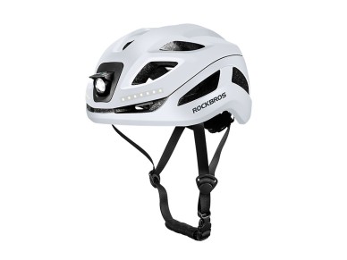 Rockbros ZK-077 Bicycle Helmet with Integrated Multi-Directional Lighting 57-61 cm - White
