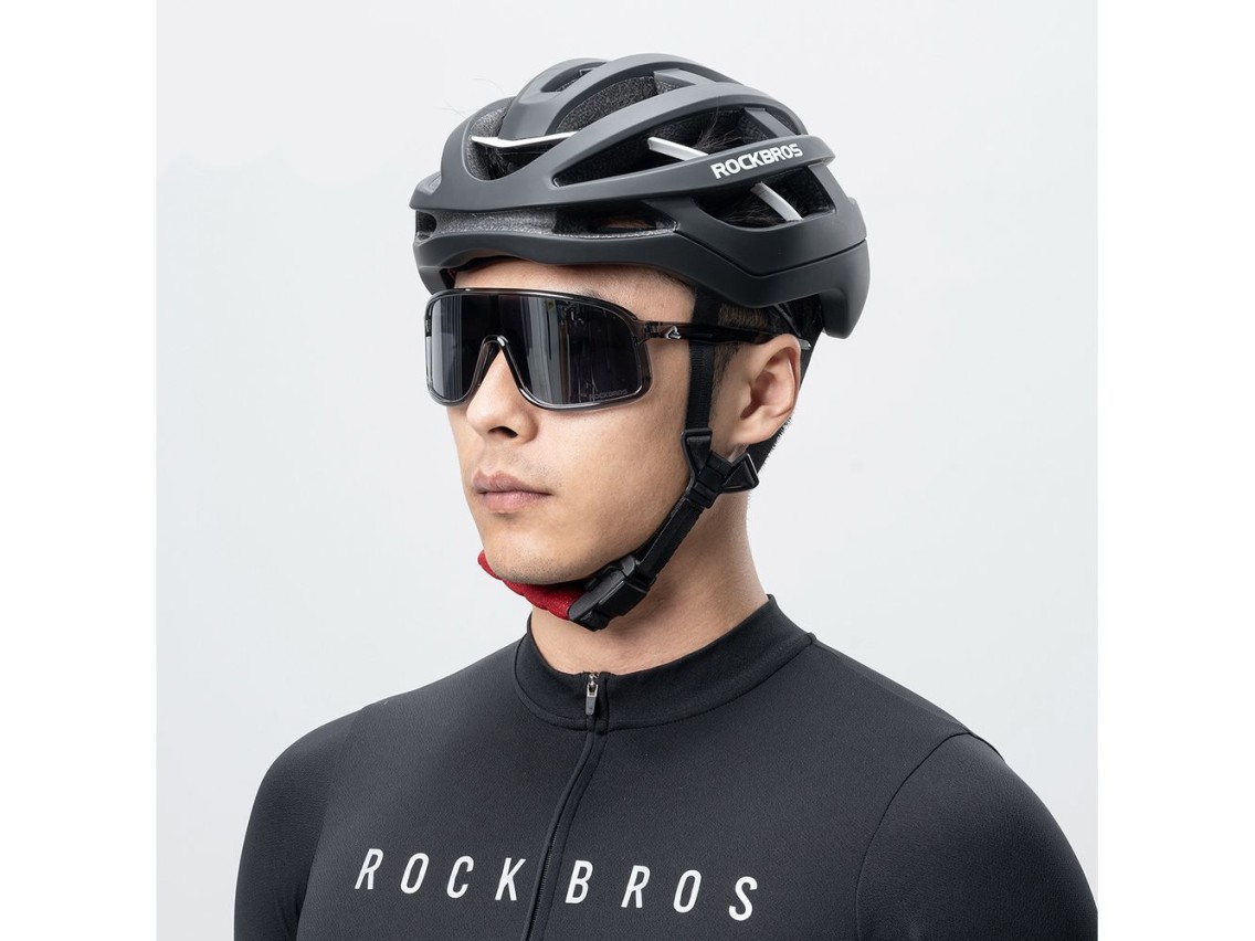 Casco de bicicleta Rockbros HC-58BK-M de 55-58 cm - Negro y gris