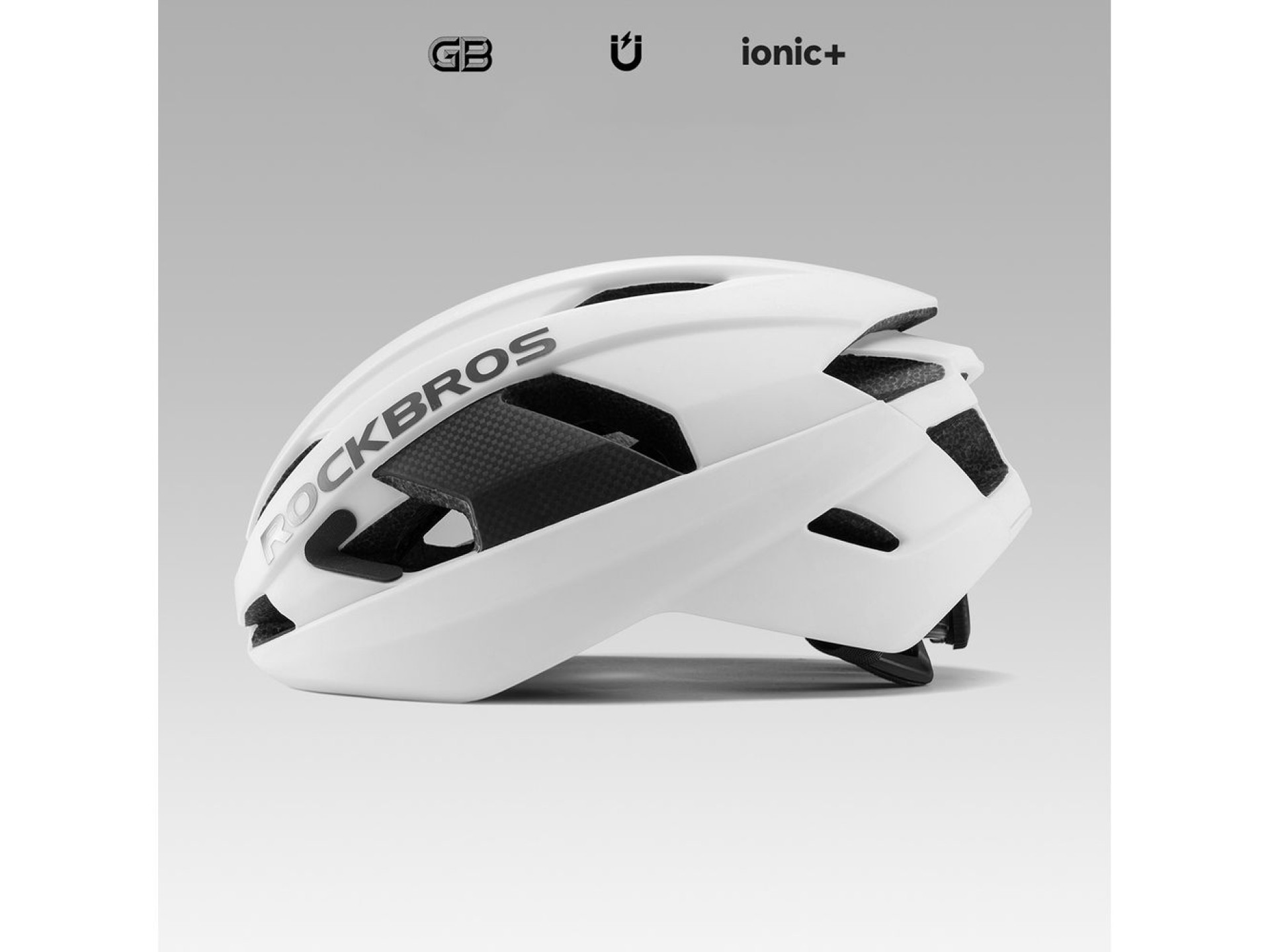 Capacete de ciclismo Rockbros LK-15 em fibra de carbono, tamanhos 58-62 cm - Branco