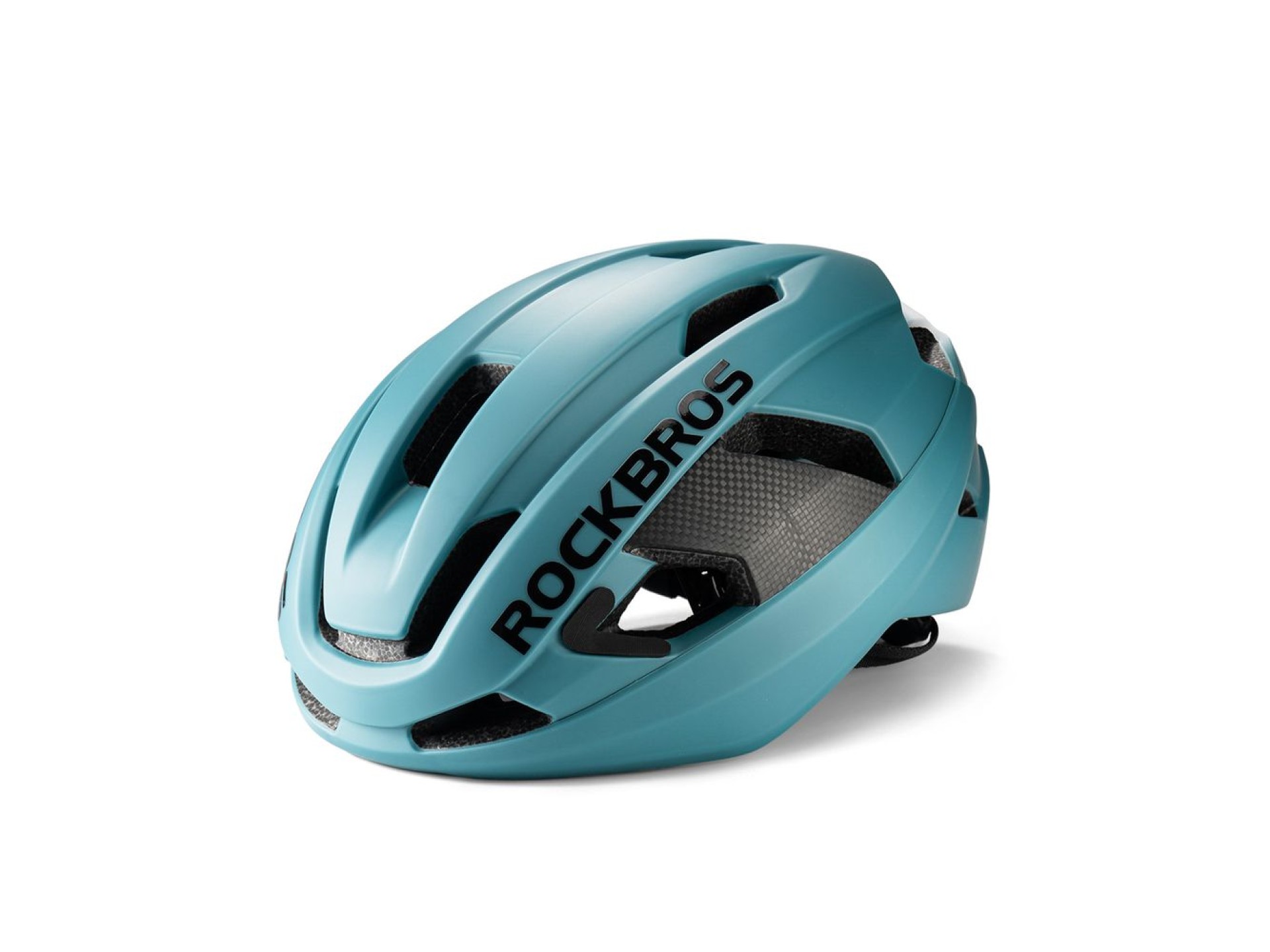 Casco de bicicleta Rockbros LK-15 de fibra de carbono, talla 58-62 cm - Azul claro