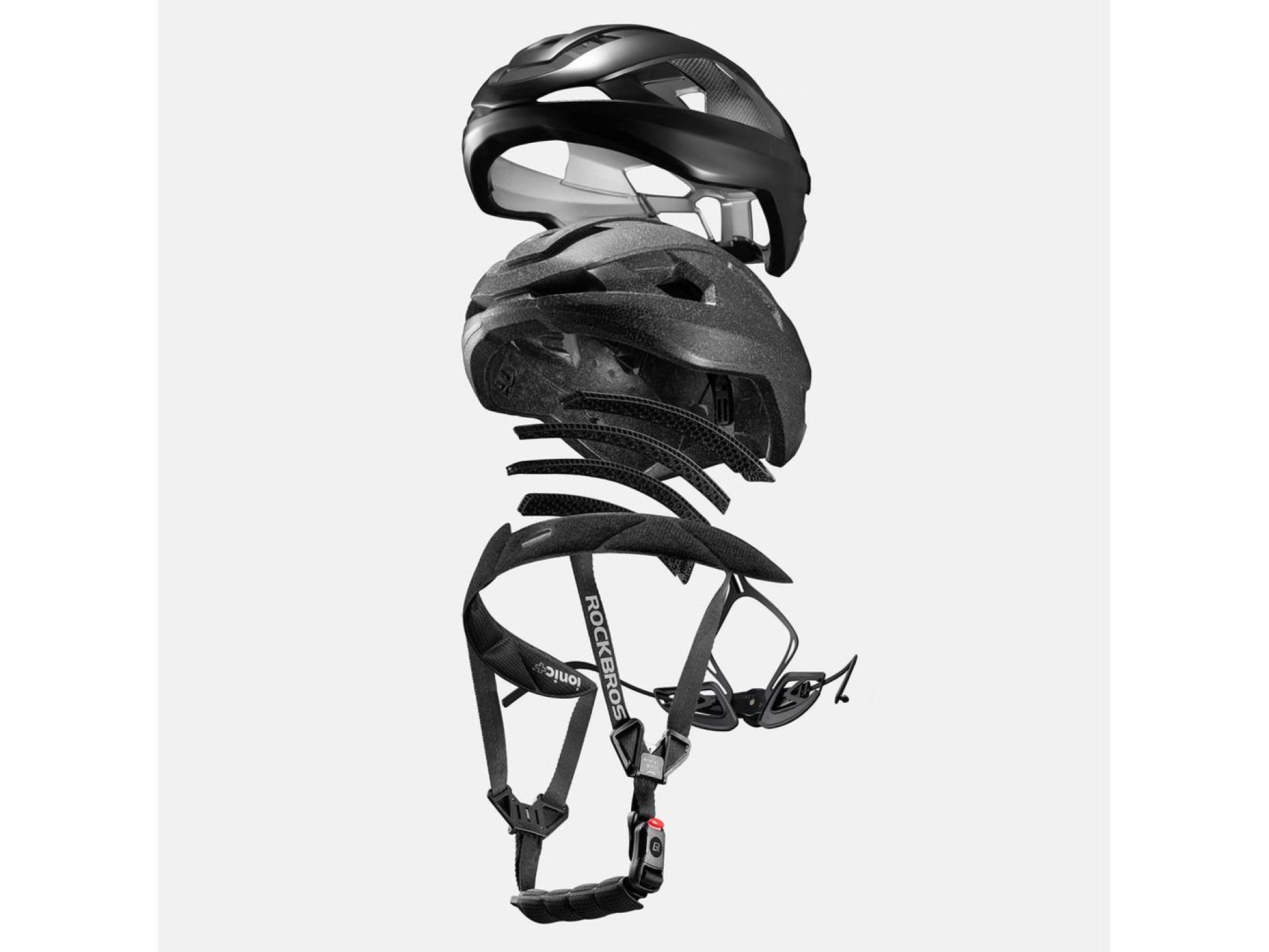 Capacete de ciclismo Rockbros LK-15 em fibra de carbono, tamanhos 58-62 cm - Preto