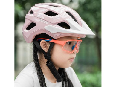 Capacete de ciclismo juvenil Rockbros LK-67 com viseira remov�vel, tamanhos 54 a 58 cm - Rosa