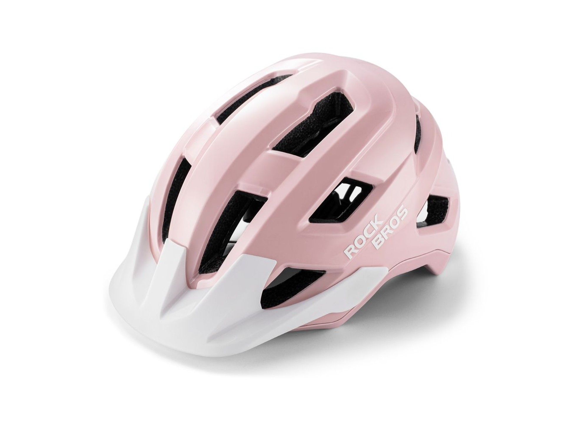 Capacete de ciclismo juvenil Rockbros LK-67 com viseira removível, tamanhos 54 a 58 cm - Rosa