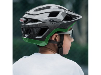 Casco de bicicleta Rockbros LK-67 para j�venes con visera desmontable, talla 54�58 cm - Gris