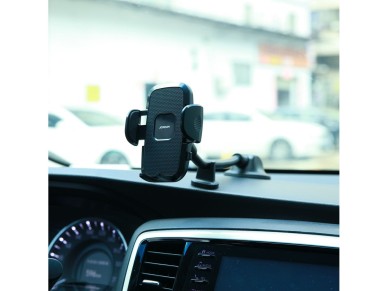Joyroom car phone holder with flexible arm for dashboard or windshield, black (JR-ZS259)