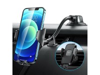 Joyroom car phone holder with flexible arm for dashboard or windshield, black (JR-ZS259)