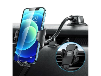 Joyroom car phone holder with flexible arm for dashboard or windshield, black (JR-ZS259)