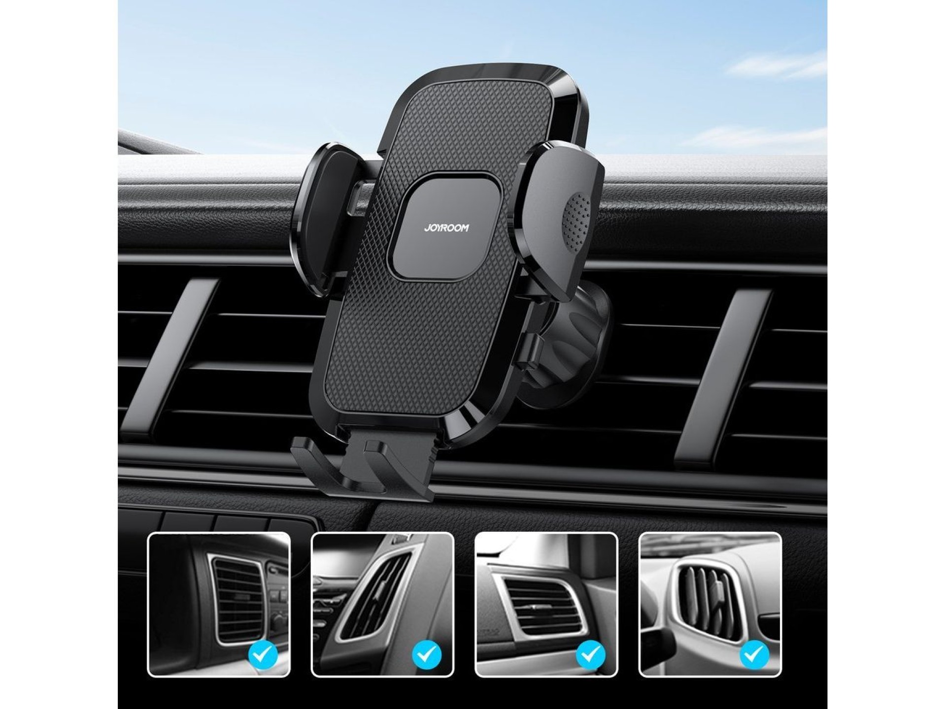 Suporte veicular Joyroom JR-ZS259 para fixação do celular na saída de ar - preto