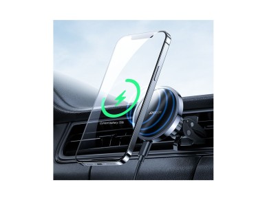 Soporte magnético para coche Joyroom con cargador inalámbrico inductivo Qi de 15 W (compatible con M Soporte magnético para coche Joyroom con cargador inalámbrico inductivo Qi de 15 W (compatible con M