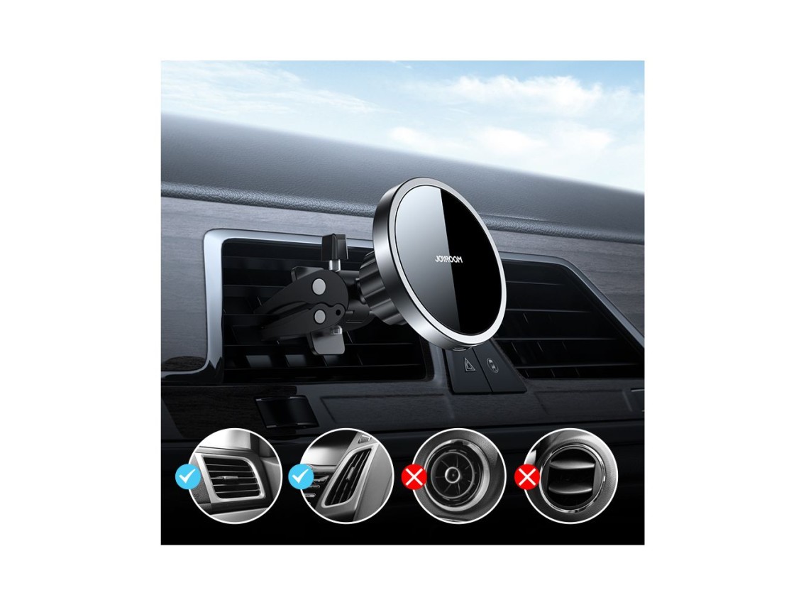 Soporte magnético para coche Joyroom con cargador inalámbrico inductivo Qi de 15 W (compatible con M
