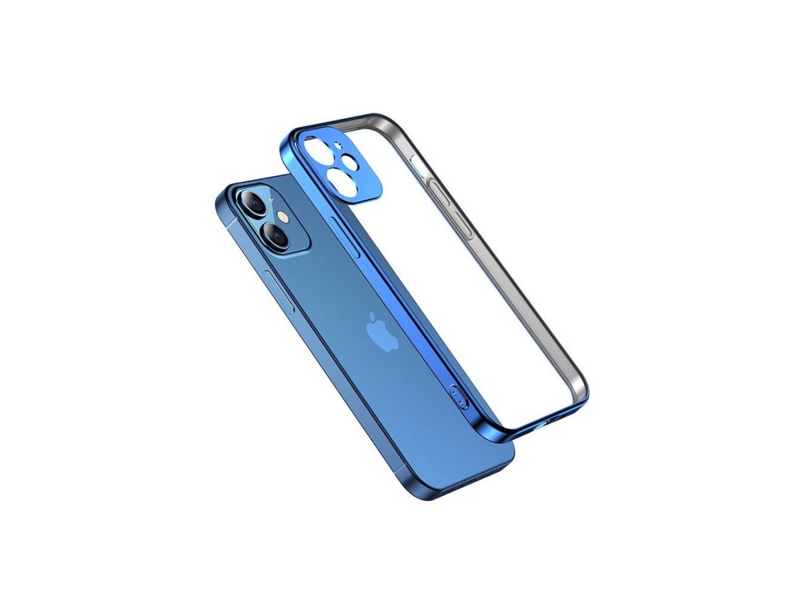 Funda ultrafina Joyroom New Beauty Series con marco galvanizado para iPhone 12 Pro, color azul oscur