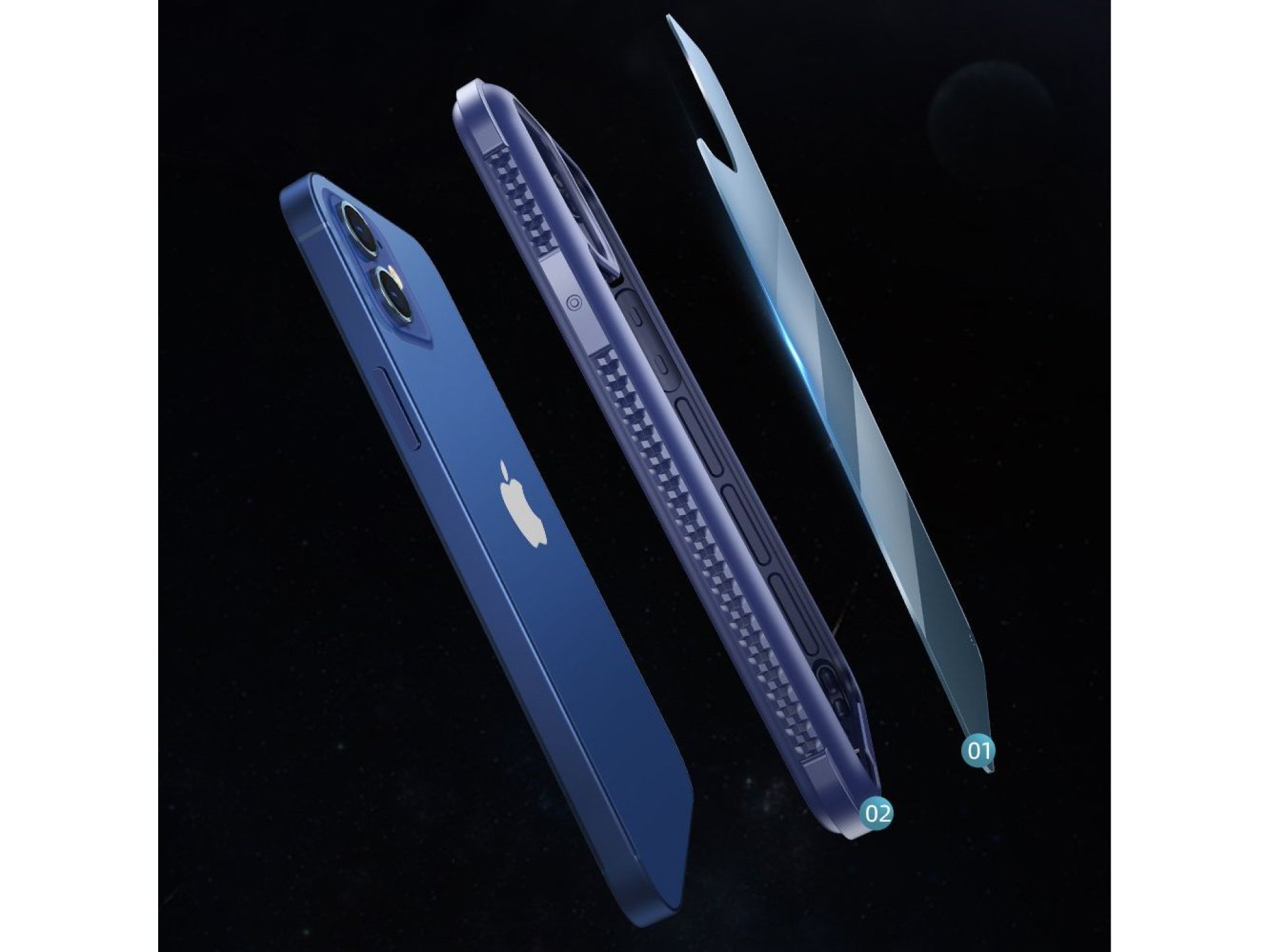 Capa rígida e resistente Joyroom Frigate Series para iPhone 12 Pro Max azul (JR-BP772)