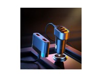 Carregador veicular r�pido Joyroom 5x USB 6.2 A com cabo de extens�o preto (JR-CL03)