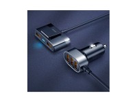 Carregador veicular r�pido Joyroom 5x USB 6.2 A com cabo de extens�o preto (JR-CL03)