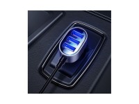Carregador veicular r�pido Joyroom 5x USB 6.2 A com cabo de extens�o preto (JR-CL03)